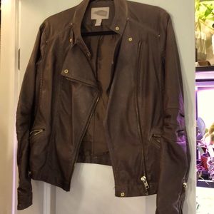 Brown leather jacket